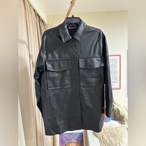Zara women imitation leather jacket. M size